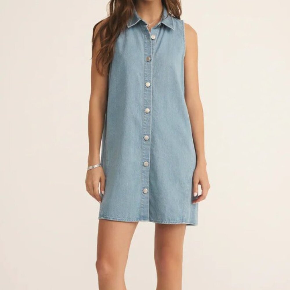 NWT - Z Supply - Light Denim Mini Dress - Large